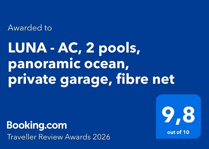 Apartment Luna - Ac, 2 Pools, Panoramic Ocean, Private Garage, Fibre Net *